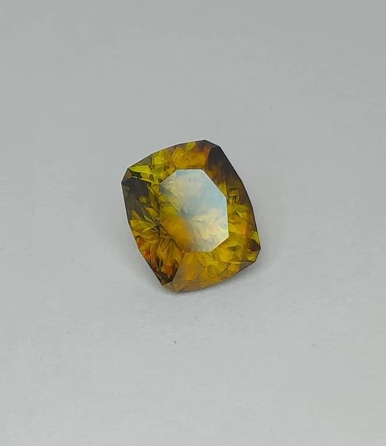 8.76ct Natural Yellowish Black Titanite Modified Cushion Cut Loose Gemstone From Madagascar — view 3